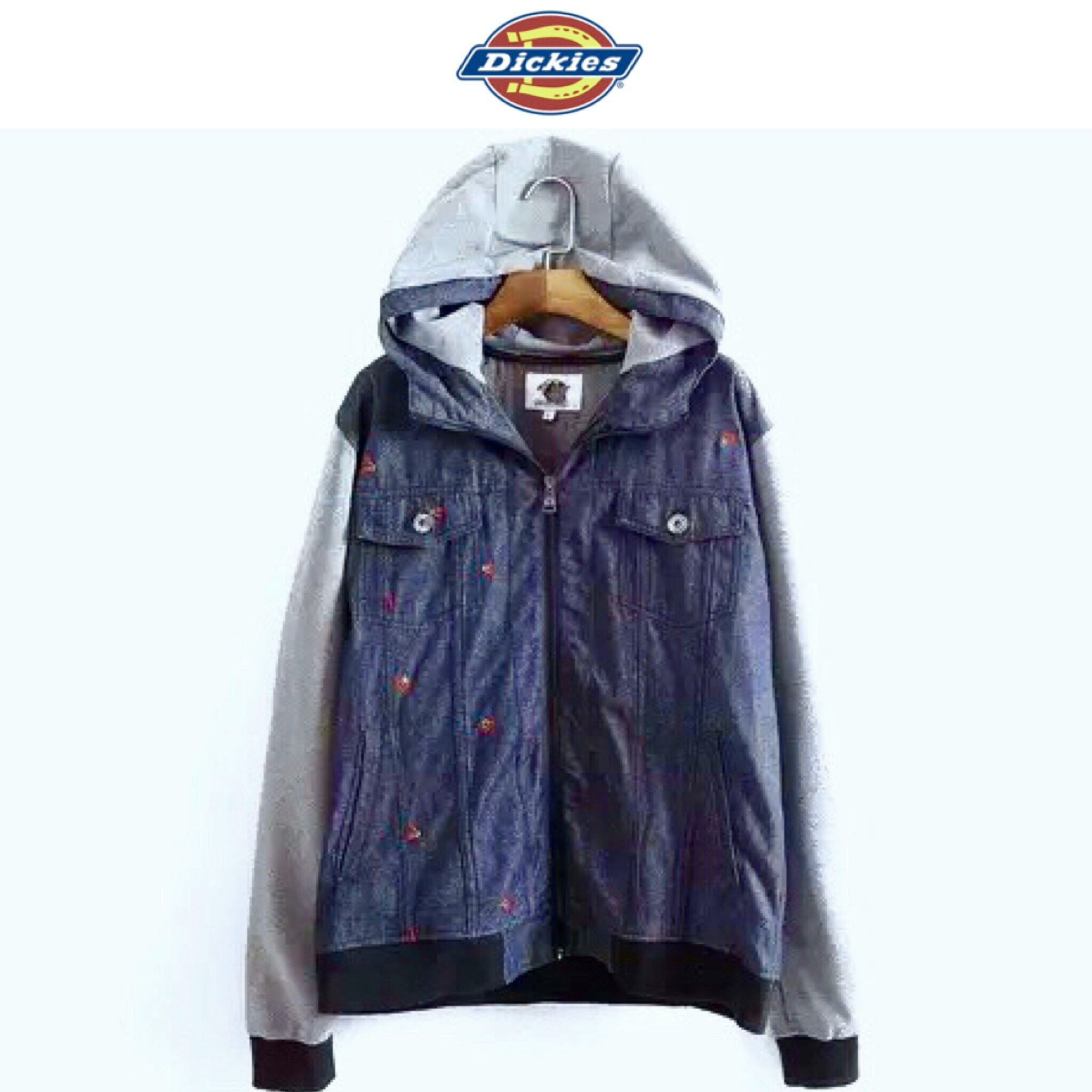 เสื้อนอก แจ็คเก็ตยีนส์ แต่งฮูท DICKIES อเมริกา แท้ 100% แต่งลายปัก สินค้าหลุดโรงงาน จำนวนจำกัดคะ Size M/L/XL สำเนา