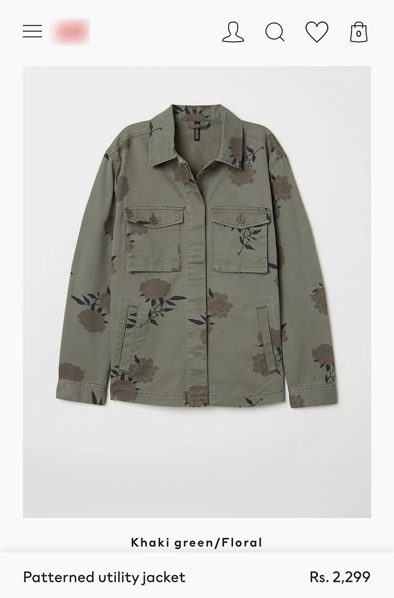 H&m เสื้อทหาร เสื้อเขียวทหาร ลายดอก เสื้อนอกแนวทหาร H&M (ตัดป้าย) แพทเทินสวย เท่ห์มาก คะ Size M สำเนา สำเนา เขียว
