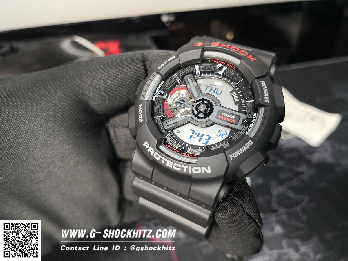 CASIO G-SHOCK นาฬิกาข้อมือ นาฬิกากันน้ำ นาฬิกาของแท้ ประกันศูนย์ CMG 1 ปี รุ่น GA-110-1A นาฬิกาสีดำ