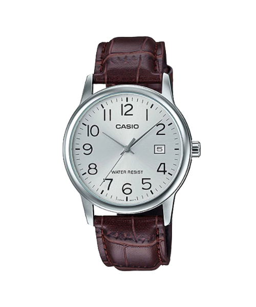 CASIO นาฬิกาคาสิโอ นาฬิกาข้อมือ นาฬิกากันน้ำ นาฬิกาของแท้ ประกันศูนย์ CMG 1 ปี รุ่น MTP-V002L-7B2 นาฬิกาสีน้ำตาล
