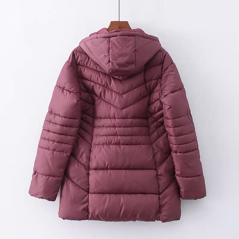 เสื้อกันหนาว เสื้อฮู้ดเฟอร์ บุนวมอุ่น สีแดง แบรนด์ INEXTENSO (padded puffer coat สำเนา
