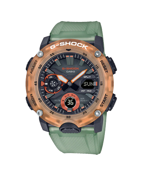 CASIO G-SHOCK นาฬิกาข้อมือ นาฬิกากันน้ำ นาฬิกาของแท้ ประกันศูนย์ CMG 1 ปี รุ่น GA-2000HC-3A นาฬิกาสีเขียว