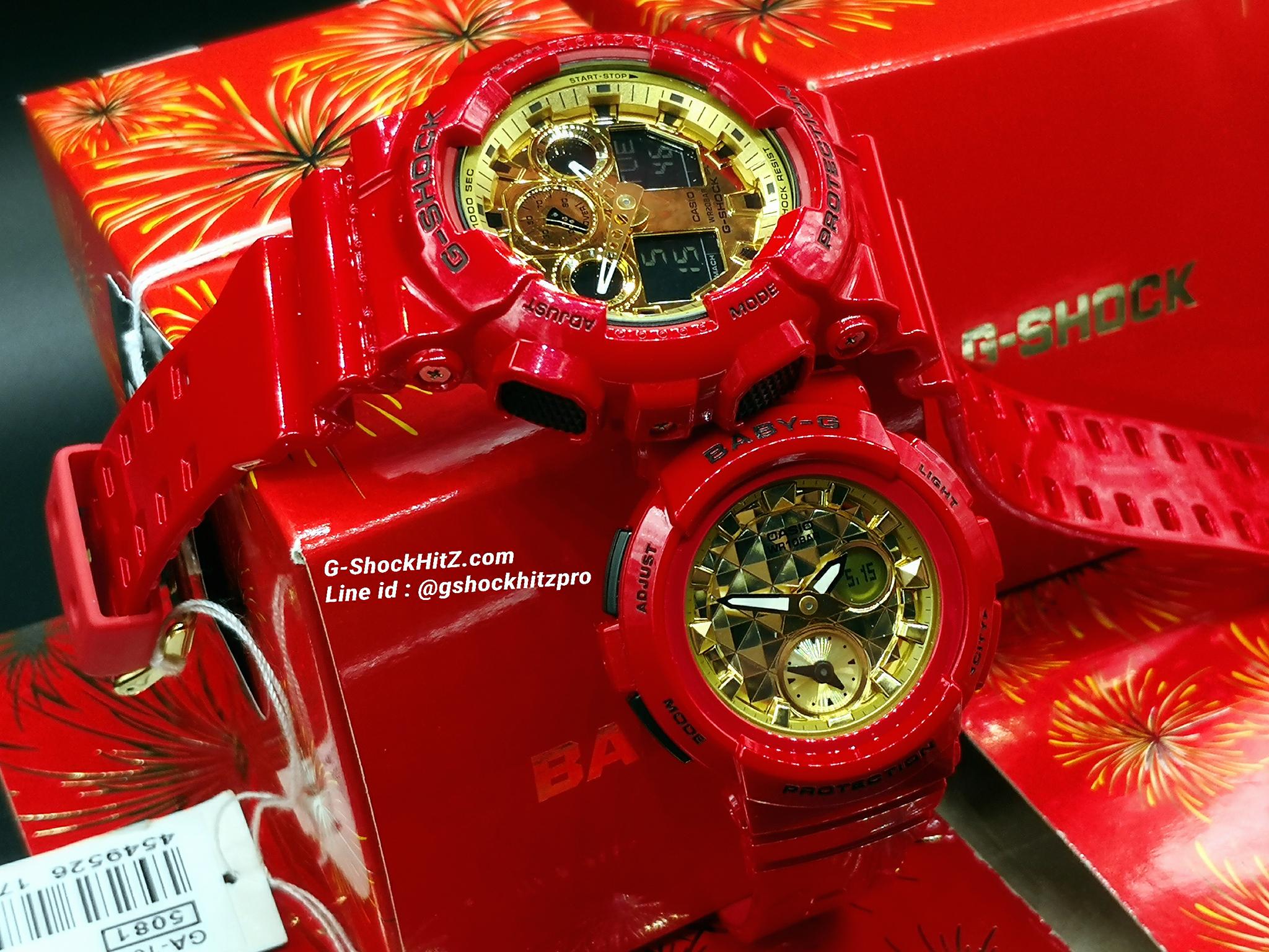 CASIO G-SHOCK นาฬิกาข้อมือ นาฬิกากันน้ำ นาฬิกาของแท้ ประกันศูนย์ CMG 1 ปี รุ่น GA-100VLA-4A นาฬิกาสีแดง