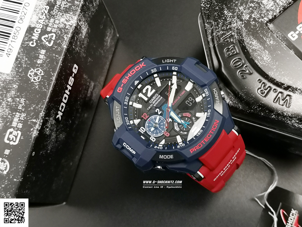 CASIO G-SHOCK นาฬิกาข้อมือ นาฬิกากันน้ำ นาฬิกาของแท้ ประกันศูนย์ CMG 1 ปี รุ่น GA-1100-2A นาฬิกาสีแดง