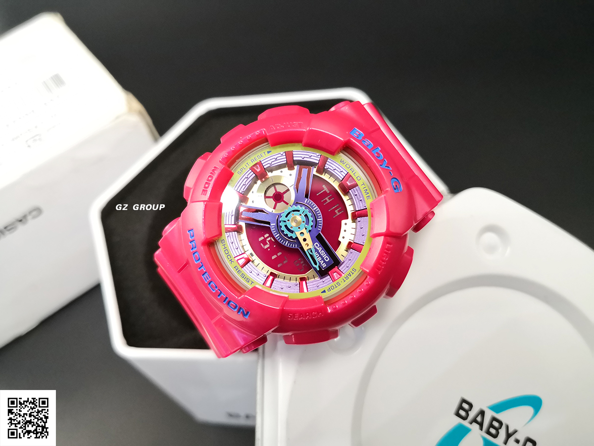 CASIO MID YEAR SALE BABY-G พร้อมส่ง นาฬิกาข้อมือ นาฬิกากันน้ำ นาฬิกาของแท้ ประกันศูนย์ CMG 1 ปี รุ่น BA-112-4A นาฬิกาสีชมพู