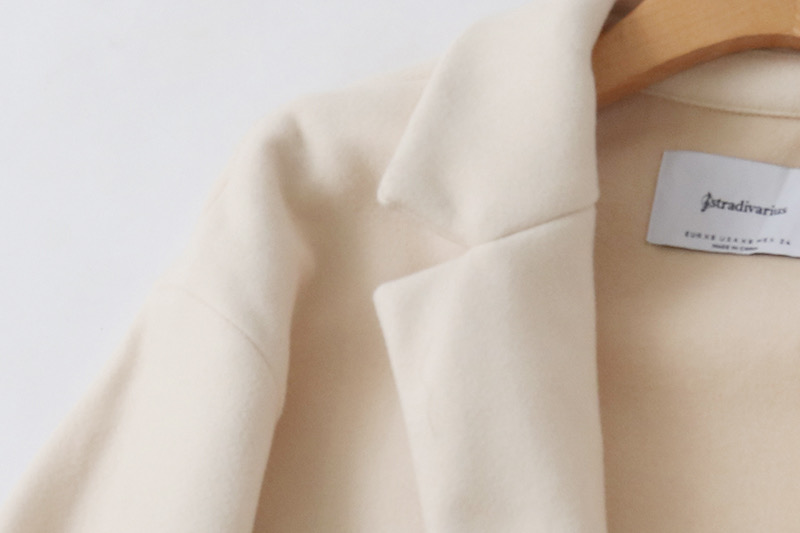 เสื้อโค้ท เสื้อโค้ทกันหนาว โค้ทวูล tailored knit coat สีเบจ แบรนด์ STRADIVARIUS สำเนา สำเนา