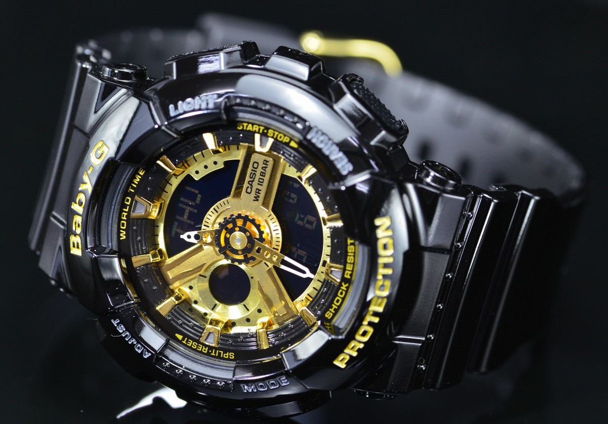 CASIO BABY-G นาฬิกาข้อมือ นาฬิกากันน้ำ นาฬิกาของแท้ ประกันศูนย์ CMG 1 ปี รุ่น BA-110-1A นาฬิกาสีดำ