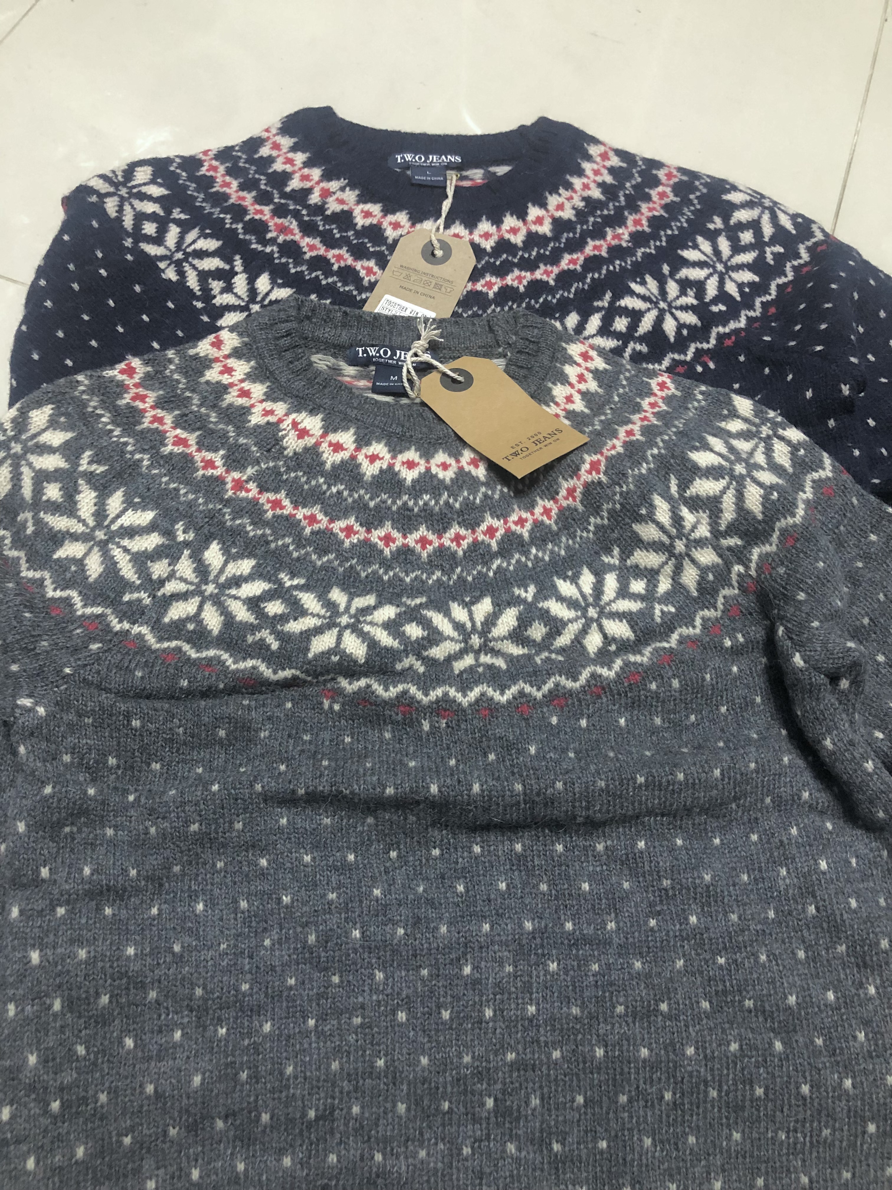 T.W.O Jeans เสื้อคลุมไหมพรม กันหนาวไหมพรม เนื้อไหม ผสมขนแกะ70% /Viscose30% แบรนด์ T.W.O Jeans
