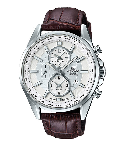 CASIO EDIFICE นาฬิกาข้อมือ นาฬิกากันน้ำ นาฬิกาของแท้ ประกันศูนย์ CMG 1 ปี รุ่น EFB-302JL-7A นาฬิกาสีน้ำตาล