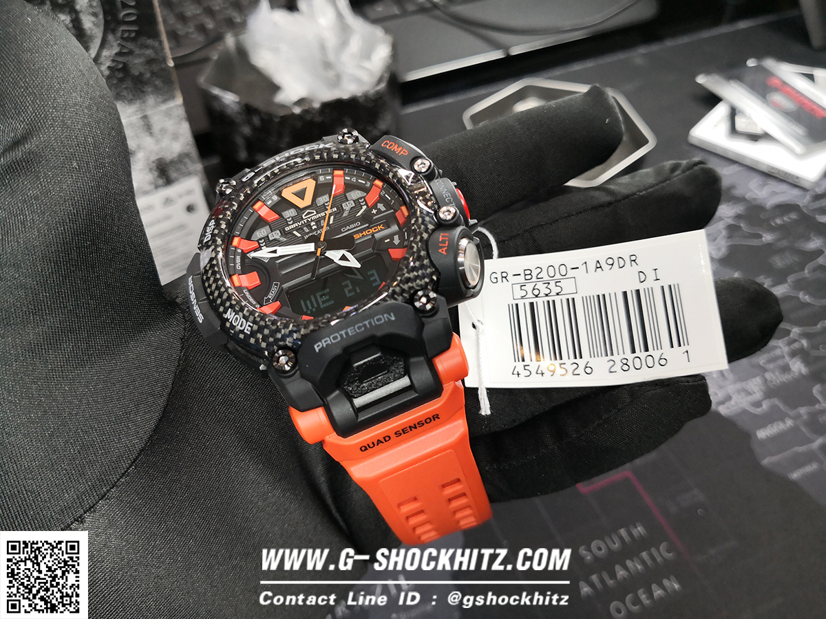 CASIO G-SHOCK นาฬิกาข้อมือ นาฬิกากันน้ำ นาฬิกาของแท้ ประกันศูนย์ CMG 1 ปี รุ่น GR-B200-1A9 นาฬิกาสีส้ม