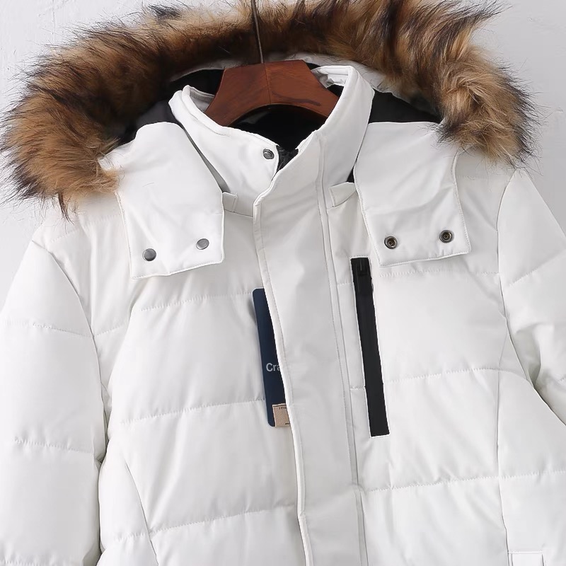 เสื้อกันหนาว เสื้อฮู้ดเฟอร์ บุนวมอุ่น สีขาว แบรนด์ Cranberry jeans (padded puffer coat สำเนา ขาว