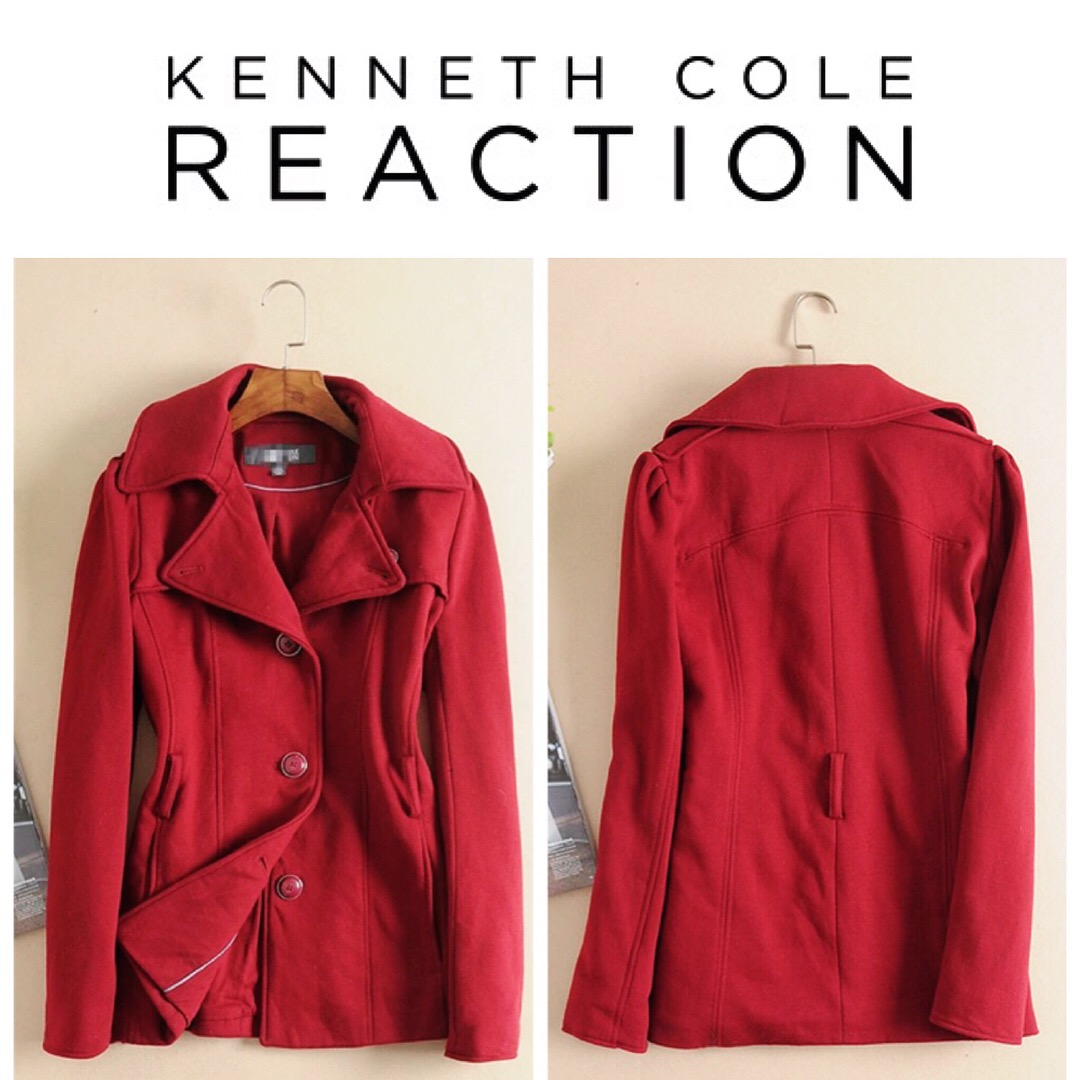 เสื้อนอก เสื้อกันหนาวทรงสูท แต่งคอปก สีดำ แบรนด์เนม Keneth Cole แท้ 100% size S/M ดำ