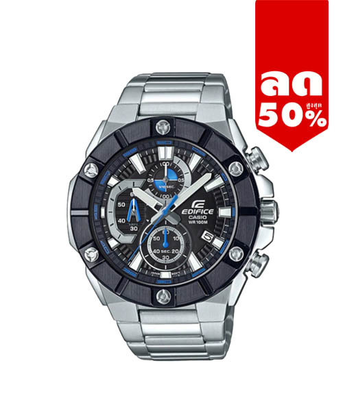 CASIO EDIFICE นาฬิกาข้อมือ นาฬิกากันน้ำ นาฬิกาของแท้ ประกันศูนย์ CMG 1 ปี รุ่น EFR-569DB-1A นาฬิกาสีเงิน