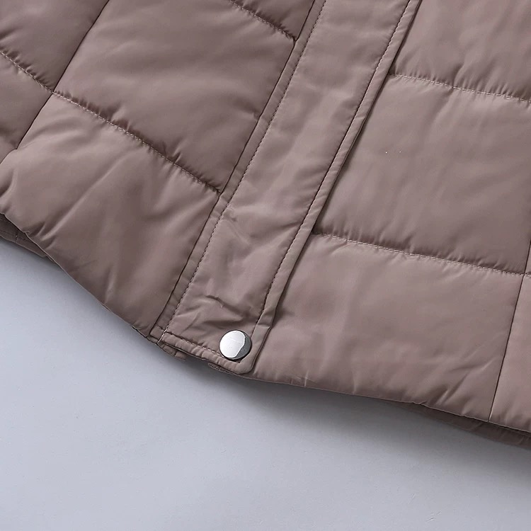 U.S. Polo ASSN. เสื้อกันหนาว เสื้อฮู้ดเฟอร์ บุนวมอุ่น สีนู้ดกะปิ แบรนด์ U.S. POLO ASSN. (padded puffer coat สำเนา กะปิ