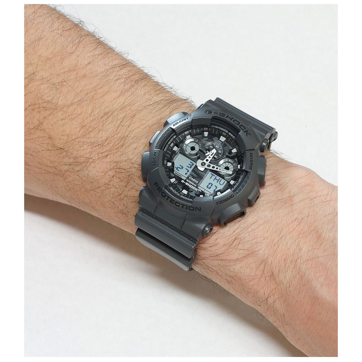 CASIO G-SHOCK นาฬิกาข้อมือ นาฬิกากันน้ำ นาฬิกาของแท้ ประกันศูนย์ CMG 1 ปี รุ่น GA-100CF-8A นาฬิกาสีดำ