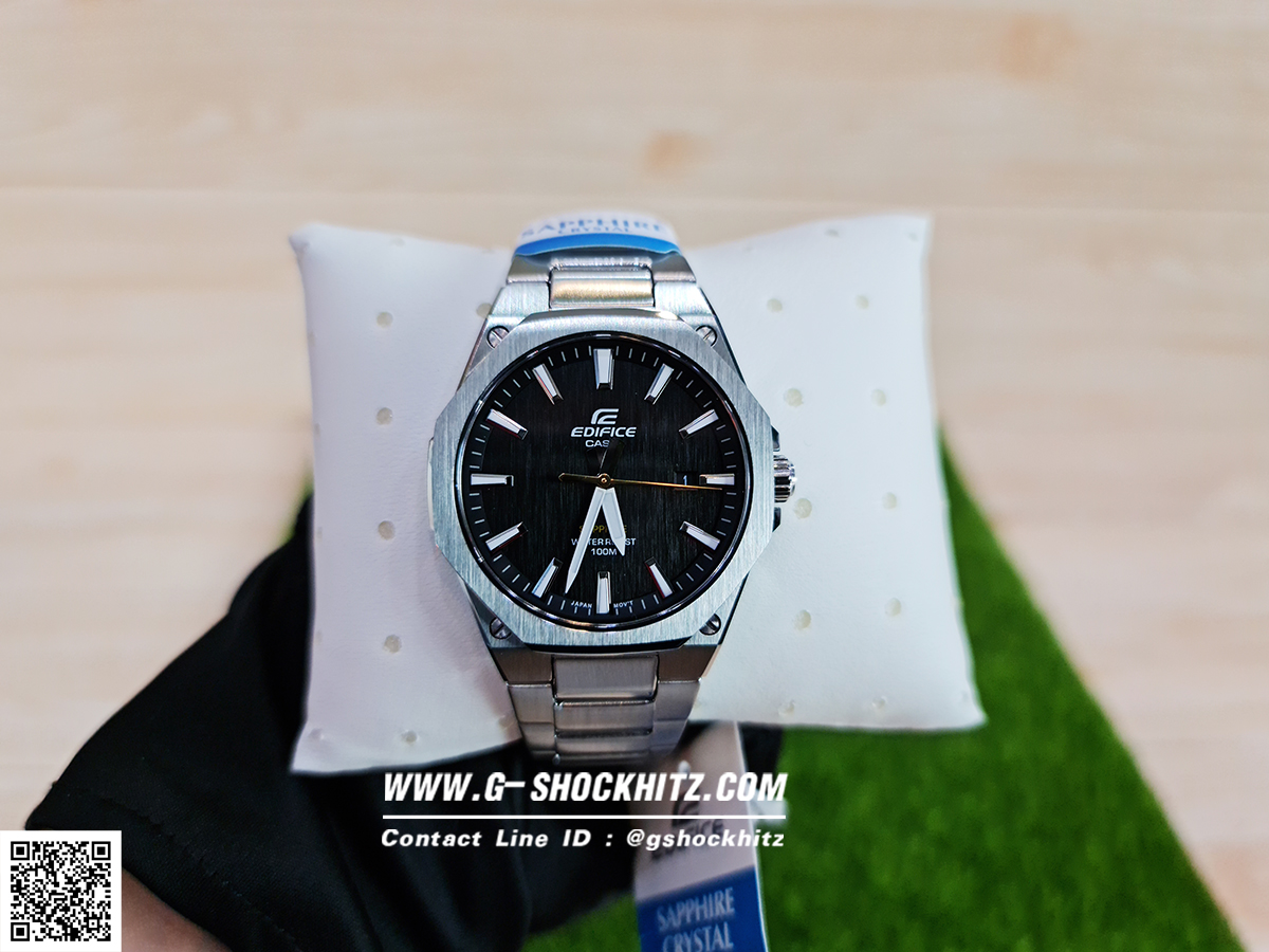 CASIO EDIFICE นาฬิกาข้อมือ นาฬิกากันน้ำ นาฬิกาของแท้ ประกันศูนย์ CMG 1 ปี รุ่น EFR-S108D-1A นาฬิกาสีเงิน