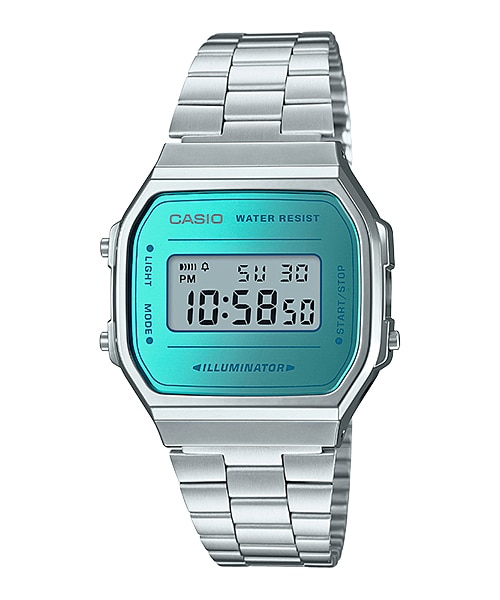 CASIO นาฬิกาคาสิโอ นาฬิกาข้อมือ นาฬิกากันน้ำ นาฬิกาของแท้ ประกันศูนย์ CMG 1 ปี รุ่น A168WEM-2 นาฬิกาสีเงิน