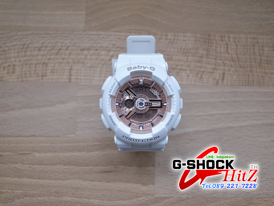 CASIO BABY-G นาฬิกาข้อมือ นาฬิกากันน้ำ นาฬิกาของแท้ ประกันศูนย์ CMG 1 ปี รุ่น BA-110-7A1 นาฬิกาสีขาว