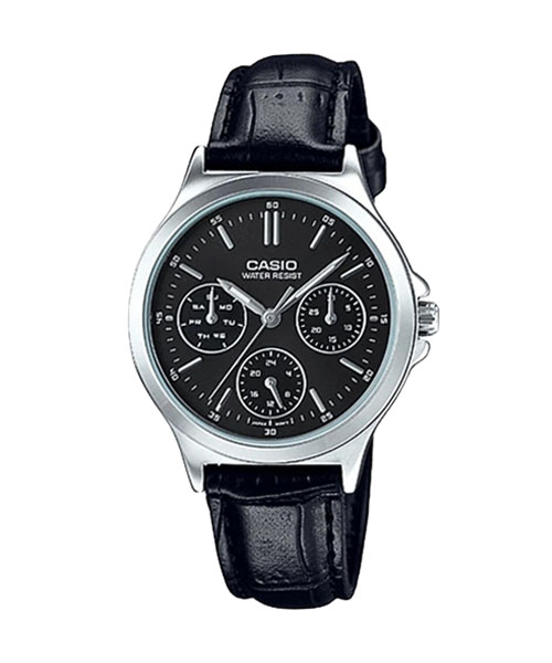CASIO นาฬิกาคาสิโอ นาฬิกาข้อมือ นาฬิกากันน้ำ นาฬิกาของแท้ ประกันศูนย์ CMG 1 ปี รุ่น LTP-V300L-1A นาฬิกาสีดำ