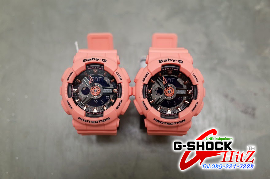 CASIO BABY-G นาฬิกาข้อมือ นาฬิกากันน้ำ นาฬิกาของแท้ ประกันศูนย์ CMG 1 ปี รุ่น BA-111-4A2 นาฬิกาสีส้ม