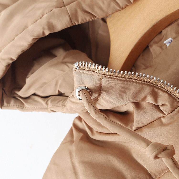 เสื้อกันหนาว เสื้อฮู้ดเฟอร์ บุนวมอุ่น สีนู้ดส้ม แบรนด์ Cranberry jeans (padded puffer coat สำเนา