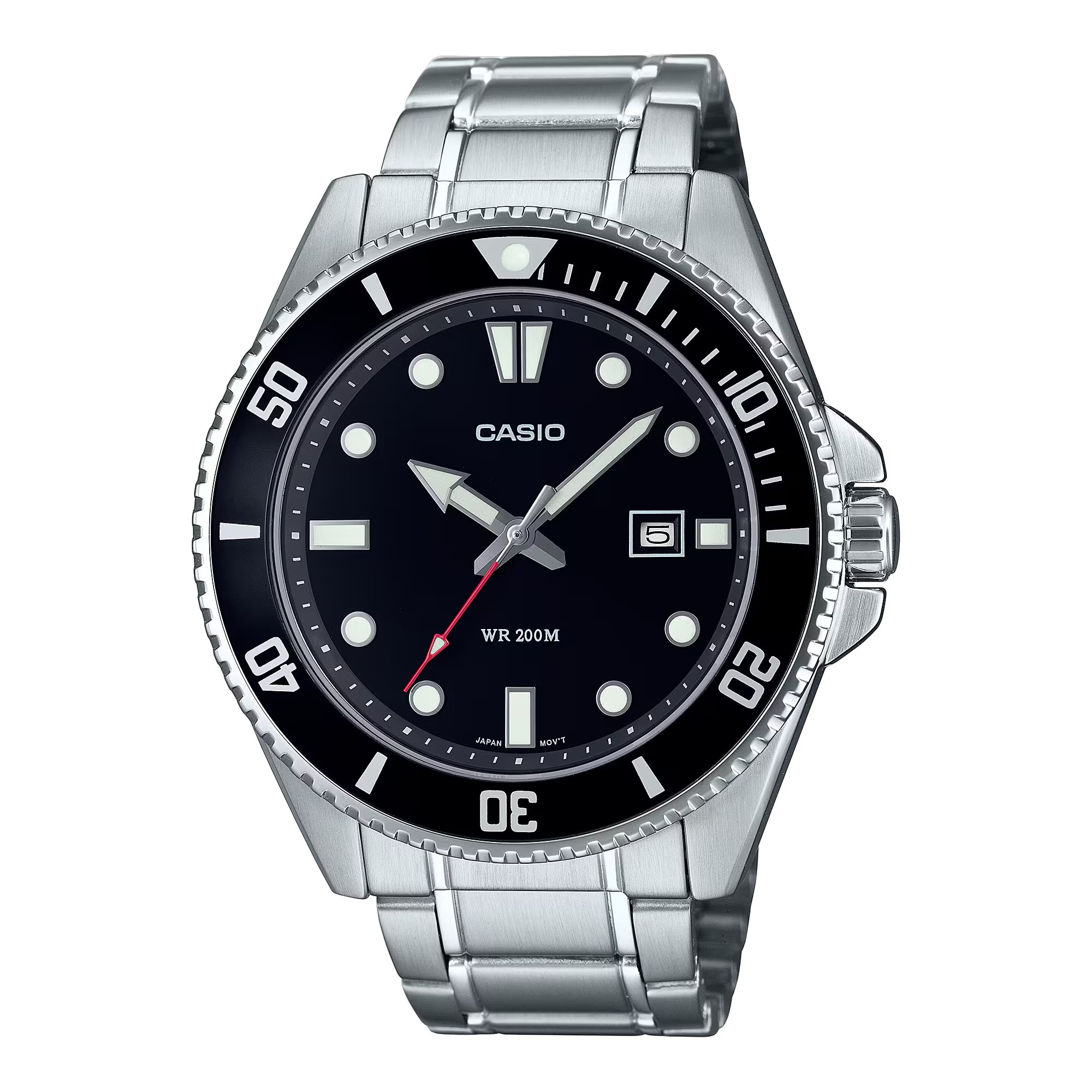 CASIO นาฬิกาคาสิโอ นาฬิกาข้อมือ นาฬิกากันน้ำ นาฬิกาของแท้ ประกันศูนย์ CMG 1 ปี รุ่น MDV-107D-1A1 นาฬิกาสีเงิน