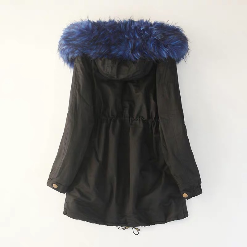 เสื้อโค้ทฮู้ดกันหนาว เสื้อปาร์กา parka แต่งเฟอร์ ดำ