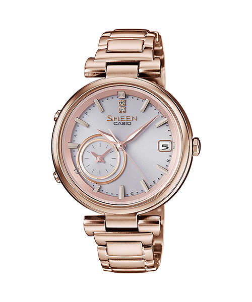 CASIO SHEEN นาฬิกาข้อมือ นาฬิกากันน้ำ นาฬิกาของแท้ ประกันศูนย์ CMG 1 ปี รุ่น SHB-100CG-4A นาฬิกาสีชมพู