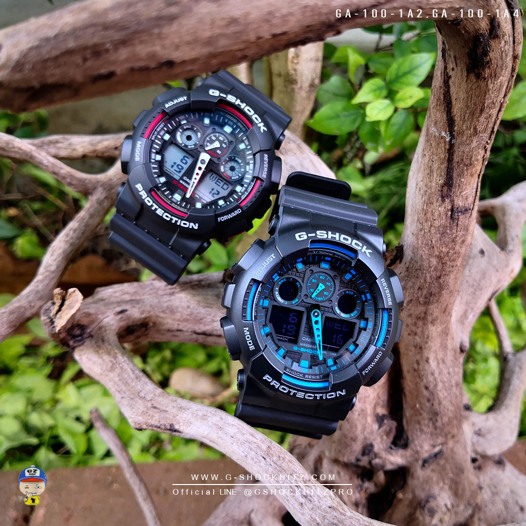 CASIO G-SHOCK นาฬิกาข้อมือ นาฬิกากันน้ำ นาฬิกาของแท้ ประกันศูนย์ CMG 1 ปี รุ่น GA-100-1A4 นาฬิกาสีดำ