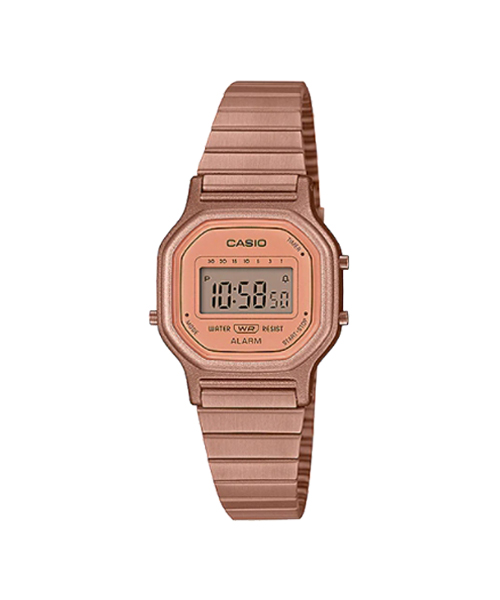 CASIO นาฬิกาคาสิโอ นาฬิกาข้อมือ นาฬิกากันน้ำ นาฬิกาของแท้ ประกันศูนย์ CMG 1 ปี รุ่น LA-11WR-5 นาฬิกาสีชมพู