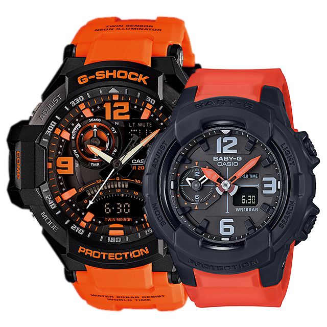 CASIO G-SHOCK นาฬิกาข้อมือ นาฬิกากันน้ำ นาฬิกาของแท้ ประกันศูนย์ CMG 1 ปี รุ่น GA-1000-4A / BGA-230-4B นาฬิกาสีส้ม