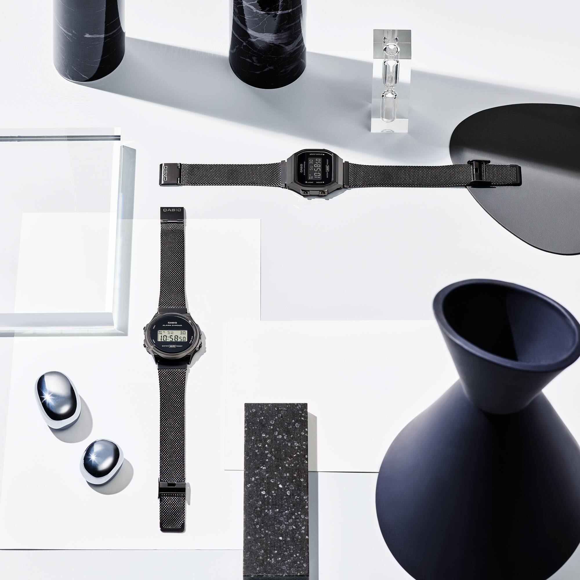 CASIO นาฬิกาคาสิโอ นาฬิกาข้อมือ นาฬิกากันน้ำ นาฬิกาของแท้ ประกันศูนย์ CMG 1 ปี รุ่น A168WEMB-1B นาฬิกาสีเงิน