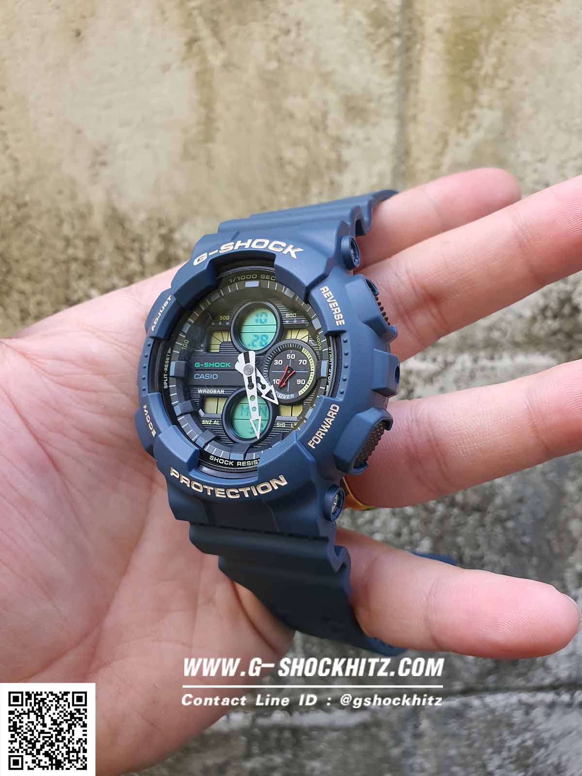 CASIO G-SHOCK นาฬิกาข้อมือ นาฬิกากันน้ำ นาฬิกาของแท้ ประกันศูนย์ CMG 1 ปี รุ่น GA-140-2A นาฬิกาสีกรม