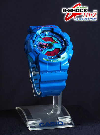 CASIO G-SHOCK นาฬิกาข้อมือ นาฬิกากันน้ำ นาฬิกาของแท้ ประกันศูนย์ CMG 1 ปี รุ่น GA-110HC-2ADR นาฬิกาสีน้้ำเงิน