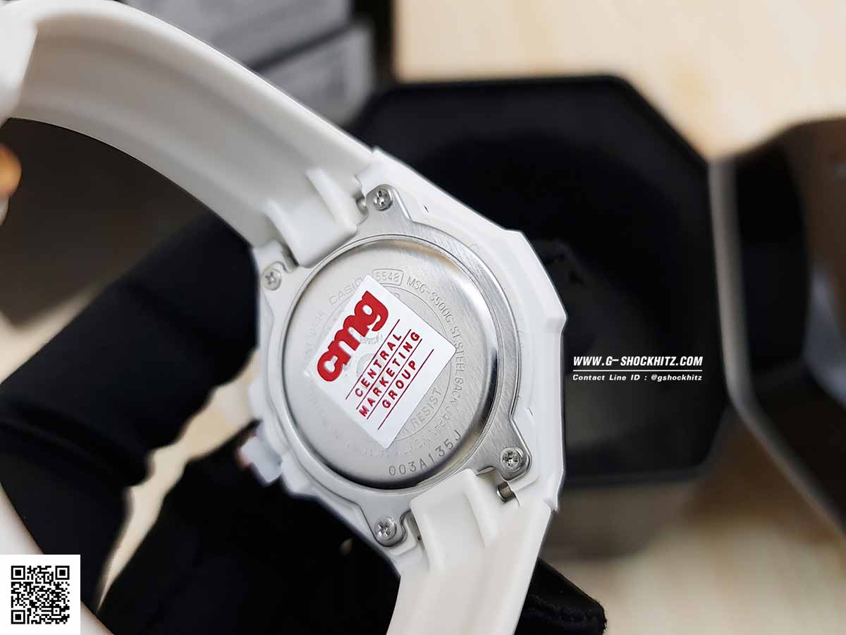 CASIO MID YEAR SALE G-MS พร้อมส่ง นาฬิกาข้อมือ นาฬิกากันน้ำ นาฬิกาของแท้ ประกันศูนย์ CMG 1 ปี รุ่น MSG-S500G-7A2 นาฬิกาสีขาว