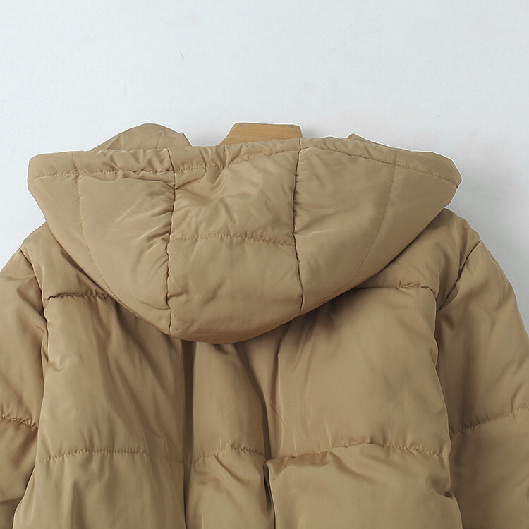 เสื้อกันหนาว เสื้อฮู้ดเฟอร์ บุนวมอุ่น สีนู้ดส้ม แบรนด์ Cranberry jeans (padded puffer coat สำเนา