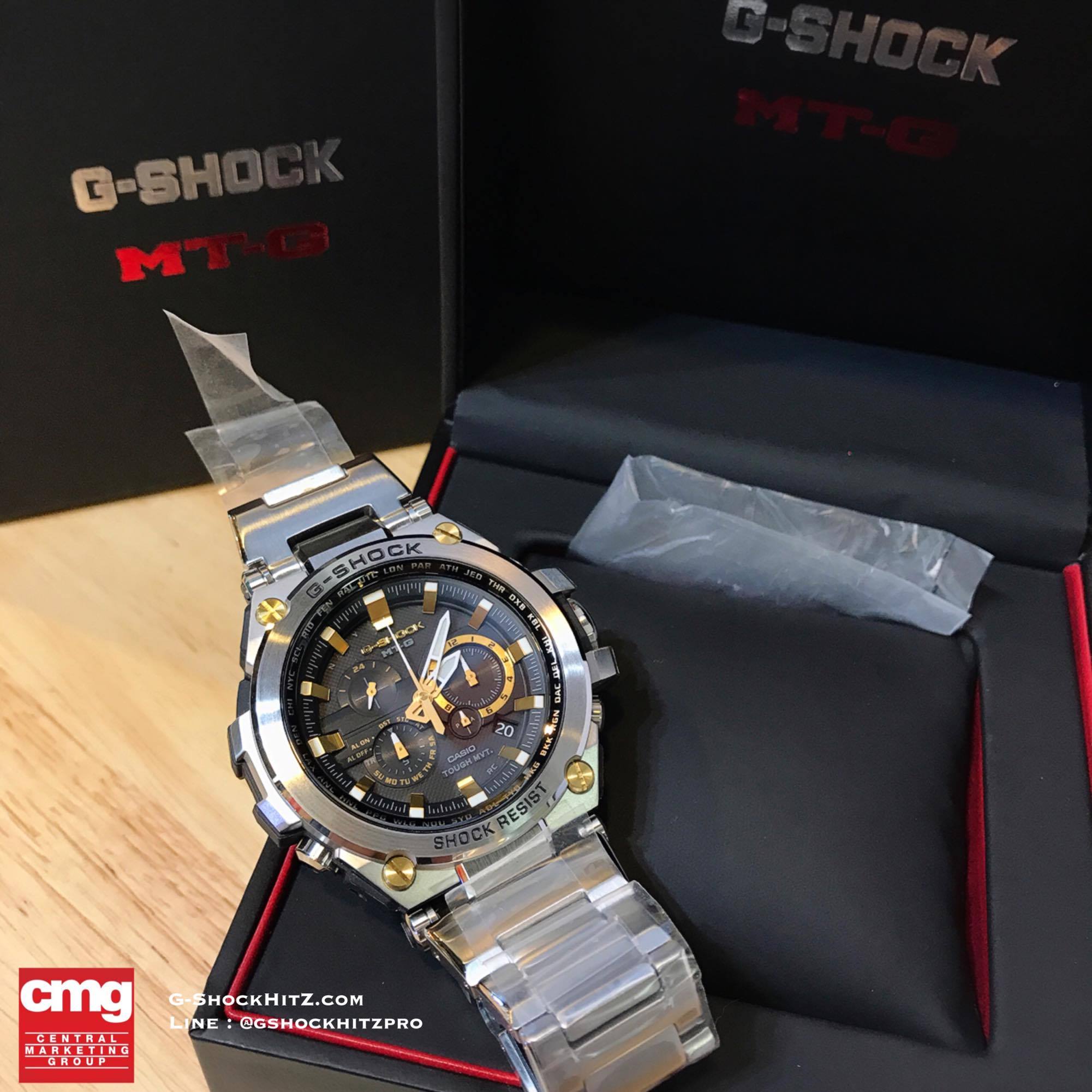 CASIO G-SHOCK นาฬิกาข้อมือ นาฬิกากันน้ำ นาฬิกาของแท้ ประกันศูนย์ CMG 1 ปี รุ่น MTG-S1000D-1A9 นาฬิกาสีเงิน