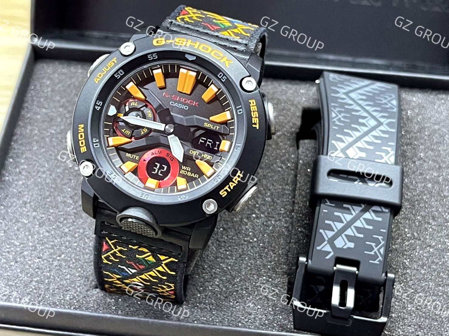 CASIO G-SHOCK นาฬิกาข้อมือ นาฬิกากันน้ำ นาฬิกาของแท้ ประกันศูนย์ CMG 1 ปี รุ่น GA-2000BT-1A นาฬิกาสีดำ