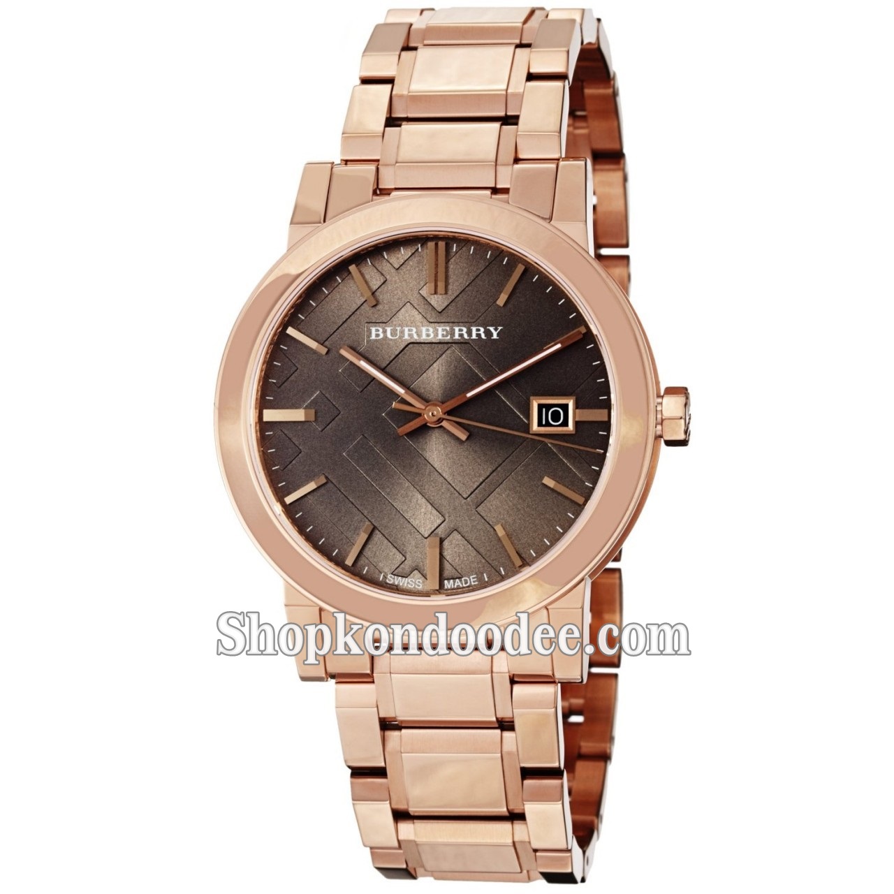 BURBERRY LADIE'S,MEN'S WATCH Rose Gold Tone Bracelet Watch BU9005 Vintage Brown Analog Dial