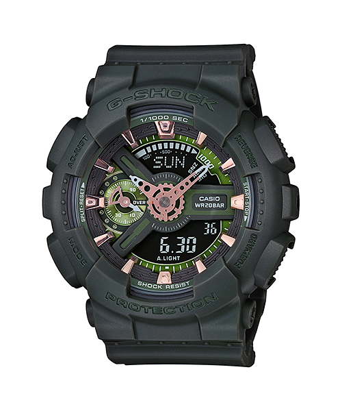 CASIO G-SHOCK นาฬิกาข้อมือ นาฬิกากันน้ำ นาฬิกาของแท้ ประกันศูนย์ CMG 1 ปี รุ่น GMA-S110CM-3A นาฬิกาสีดำ