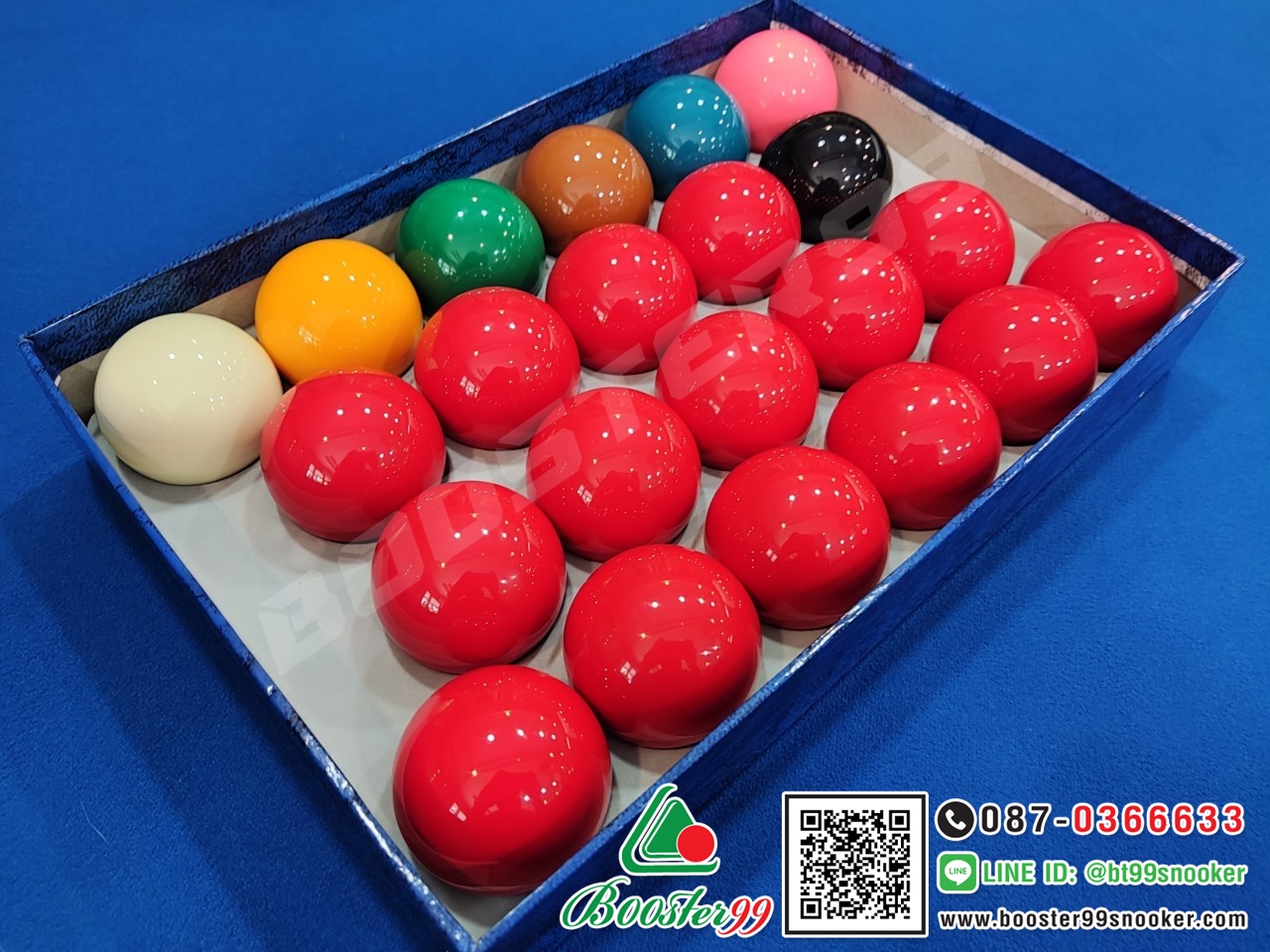 (LS33) ลูกสนุกเกอร์ 15แดง ขนาดมาตรฐาน คุณภาพ 8A (1ชุด=22ลูก)