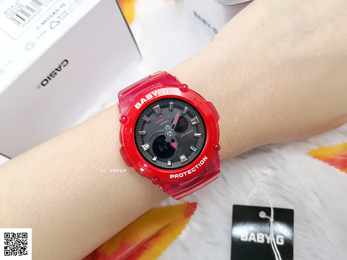 CASIO BABY-G นาฬิกาข้อมือ นาฬิกากันน้ำ นาฬิกาของแท้ ประกันศูนย์ CMG 1 ปี รุ่น BGA-270S-4A นาฬิกาสีชมพู