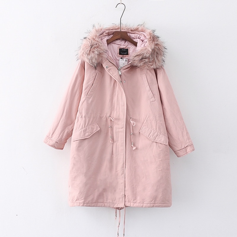 เสื้อโค้ทฮูท BERSHKAกันหนาว Parka สีชมพูอ่อน แต่งขนเฟอร์ ซับขนอุ่นด้านใน (เฟอร์ & ขนอุ่นด้านใน ถอดได้คะ) ดลบได้เลยคะ Size XS/S/M/ L/XL/XXL เขียว