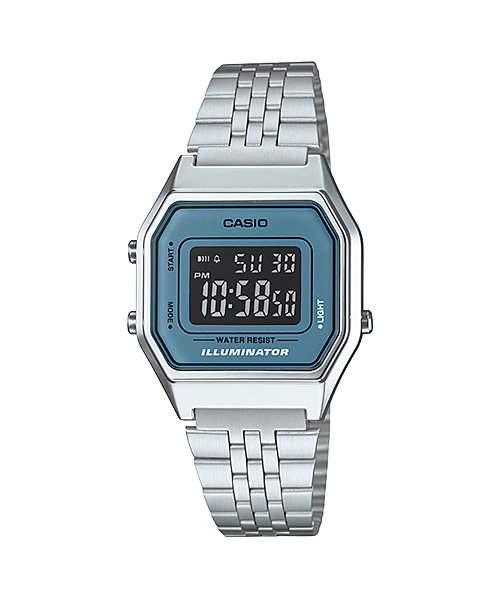 CASIO นาฬิกาคาสิโอ นาฬิกาข้อมือ นาฬิกากันน้ำ นาฬิกาของแท้ ประกันศูนย์ CMG 1 ปี รุ่น LA680WA-2B นาฬิกาสีเงิน