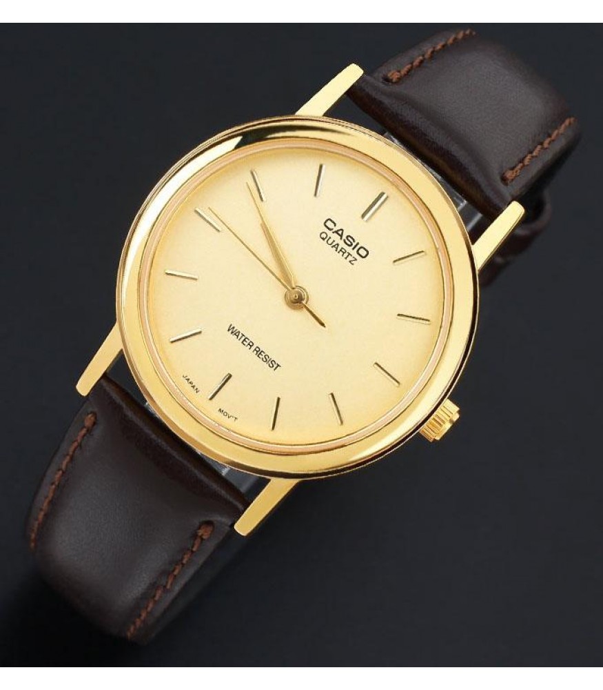 CASIO นาฬิกาคาสิโอ นาฬิกาข้อมือ นาฬิกากันน้ำ นาฬิกาของแท้ ประกันศูนย์ CMG 1 ปี รุ่น LTP-1095Q-9A นาฬิกาสีทอง