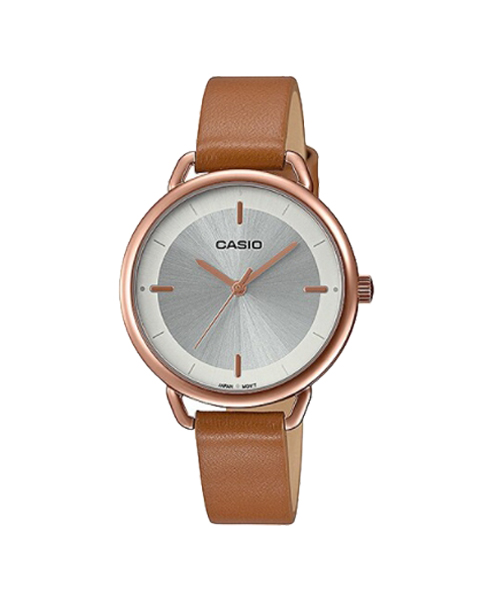 CASIO นาฬิกาคาสิโอ นาฬิกาข้อมือ นาฬิกากันน้ำ นาฬิกาของแท้ ประกันศูนย์ CMG 1 ปี รุ่น LTP-E413PL-7A นาฬิกาสีน้ำตาล