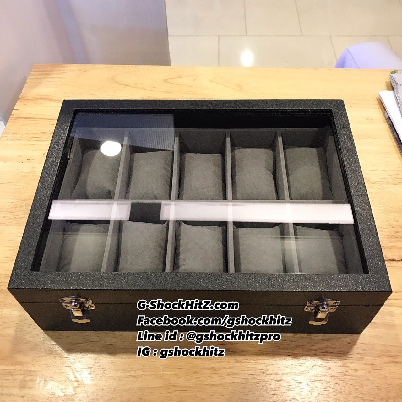 กล่องเก็บนาฬิกา 10 เรือน พร้อมส่ง กล่องนาฬิกา กล่องใส่นาฬิกา สีดำ / สีแดง / สีเทา / สีครีม