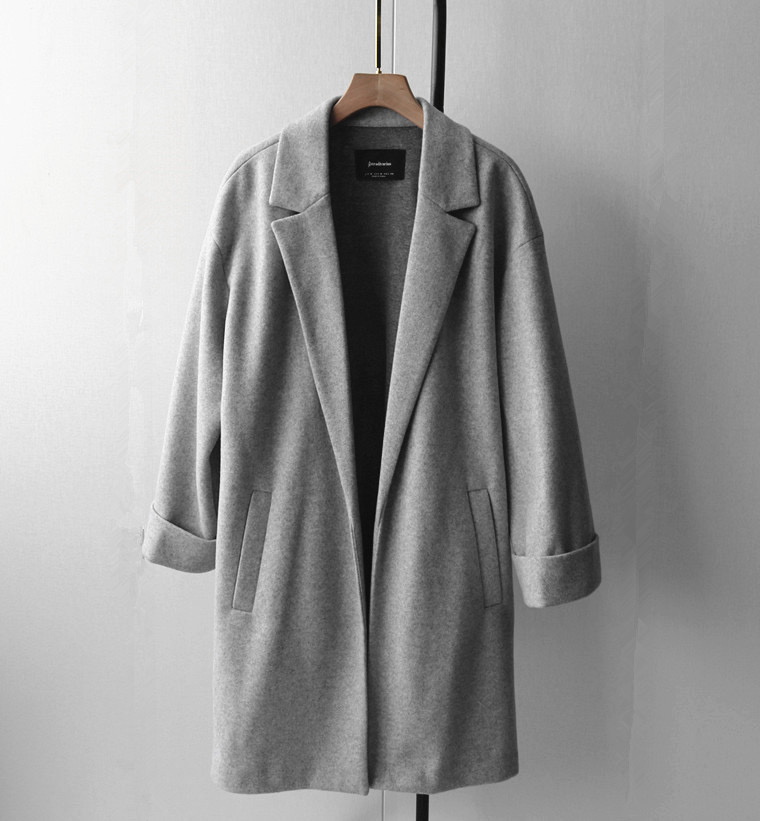 เสื้อโค้ท เสื้อโค้ทกันหนาว โค้ทวูล tailored knit coat สีเบจ แบรนด์ STRADIVARIUS สำเนา สำเนา