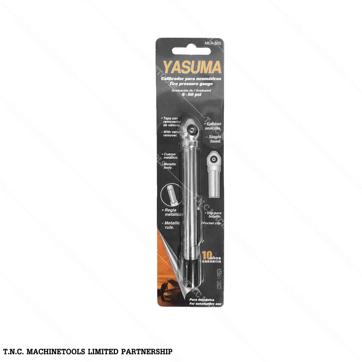 เกจ์วัดลมยางรถยนต์ YASUMA กำลังลม 6 – 50 PSI (MEA-50S)