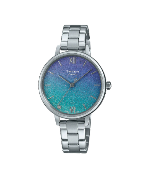 CASIO SHEEN นาฬิกาข้อมือ นาฬิกากันน้ำ นาฬิกาของแท้ ประกันศูนย์ CMG 1 ปี รุ่น SHE-4548D-2A นาฬิกาสีเงิน